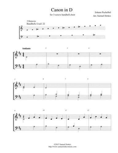 Pachelbel's Canon in D - for 3-octave handbell choir (arr. Samuel Stokes)