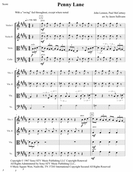 Penny Lane (arr. Jason Sullivann)