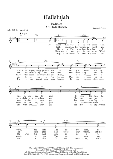 Hallelujah (arr. Duda Oriontte)