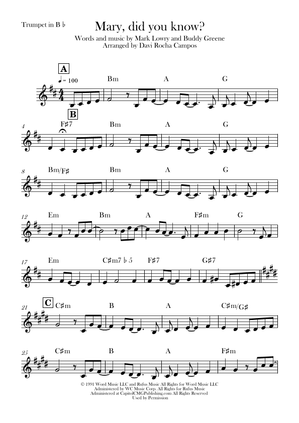 Mary, Did You Know? (arr. Davi Rocha Campos)