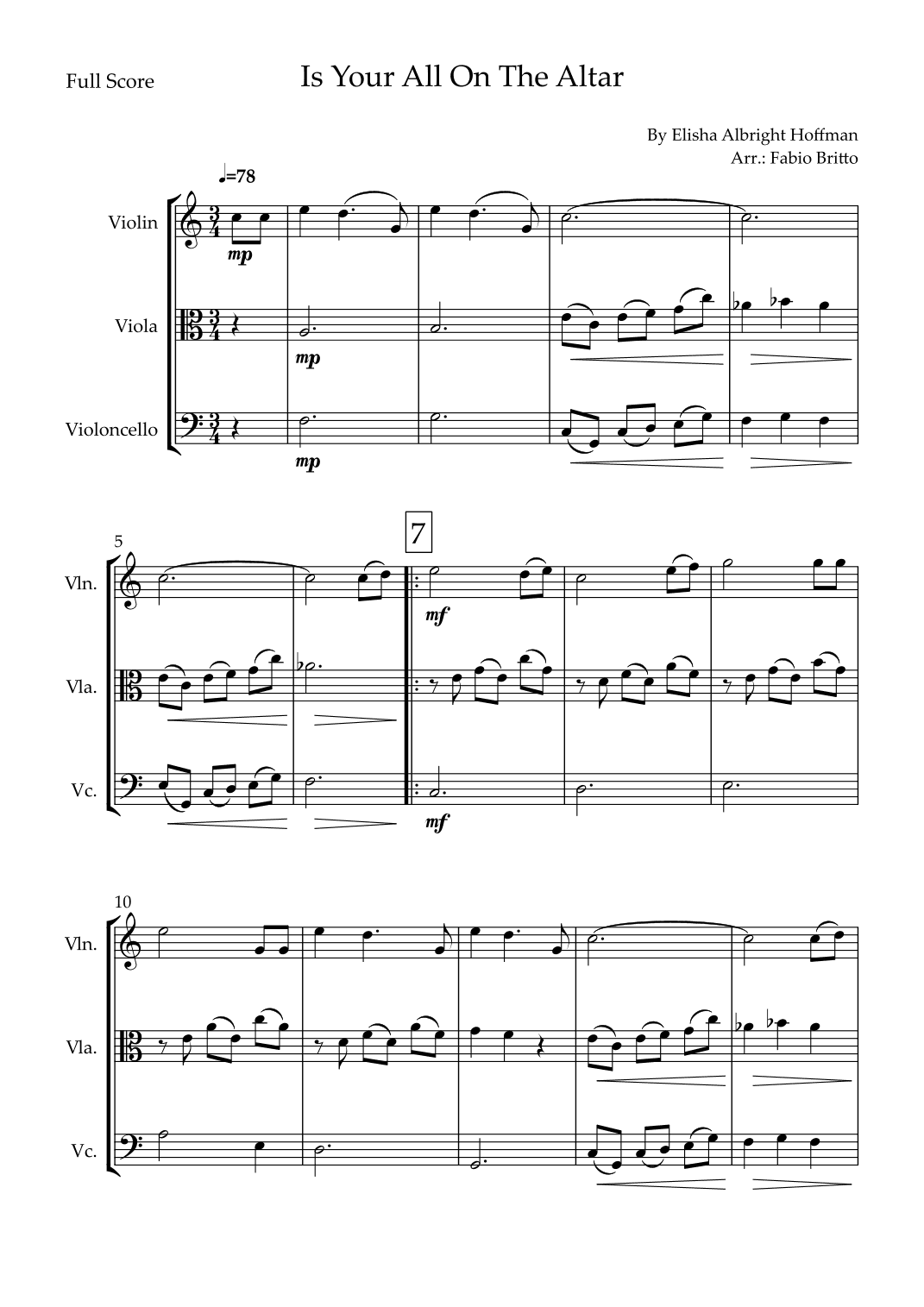 Is Your All On The Altar? (arr. Fabio Britto)