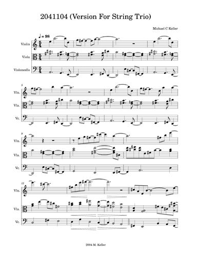 2041104 (Version For String Trio) - Score Only