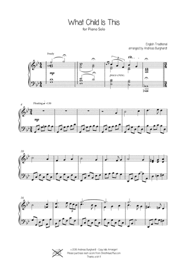 What child is this (Christmas Piano Solo) (arr. Andreas Burghardt)