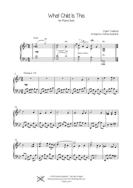 What child is this (Christmas Piano Solo) (arr. Andreas Burghardt)