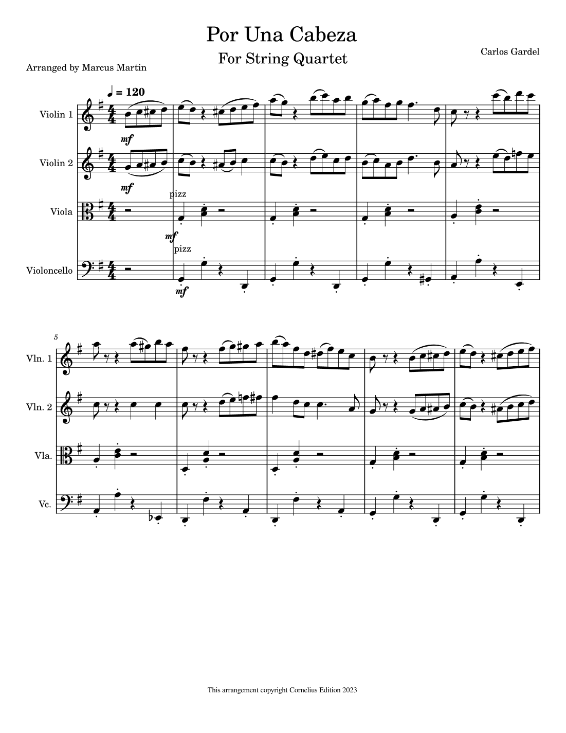 Por Una Cabeza (arr. Marcus Martin)
