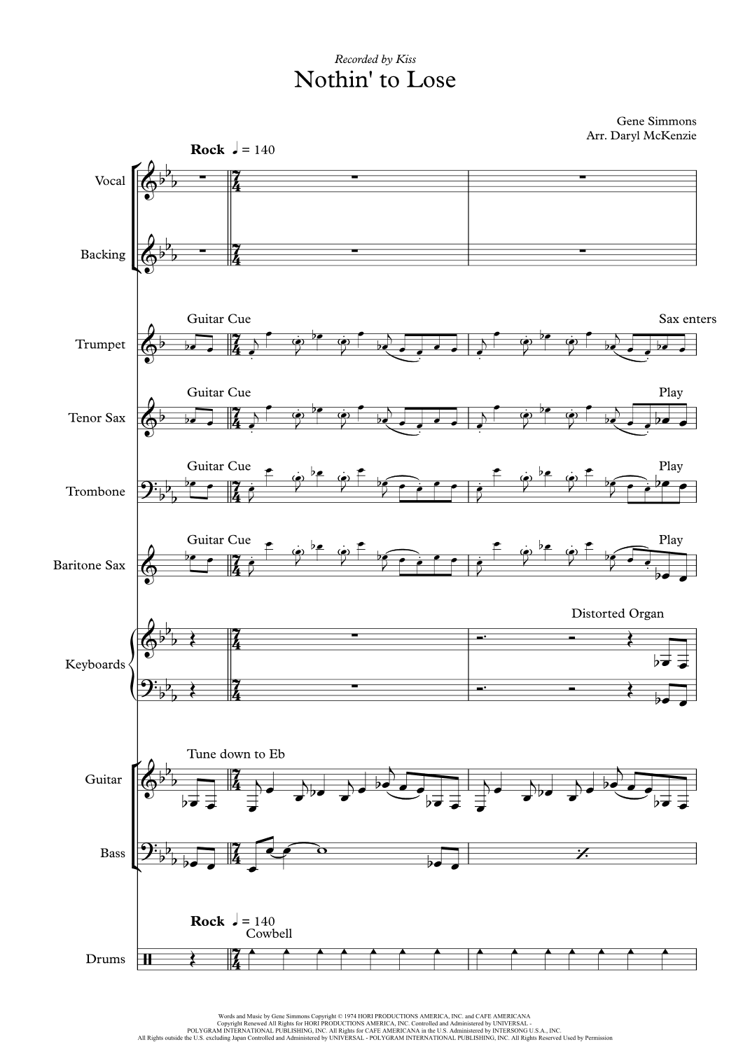 Nothing To Lose (arr. Daryl McKenzie)