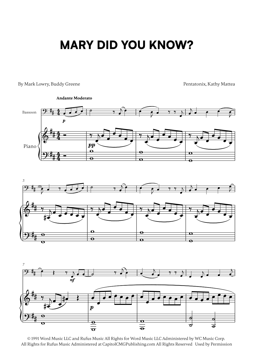 Mary, Did You Know? (arr. Cadenza Editions)