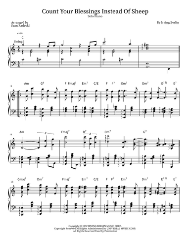 Count Your Blessings Instead Of Sheep (arr. Sean Radecki)