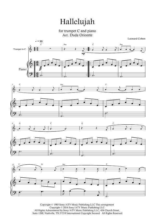 Hallelujah (arr. Duda Oriontte)