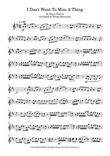 I Don't Want To Miss A Thing (arr. Thiago Marconato)