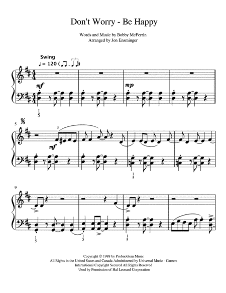 Don't Worry, Be Happy (arr. Jon Ensminger)
