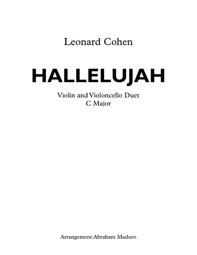 Hallelujah (arr. Abraham Maduro)