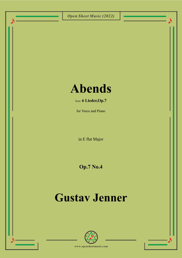 Jenner-Abends,in E flat Major,Op.7 No.4 (arr. OSM Press)