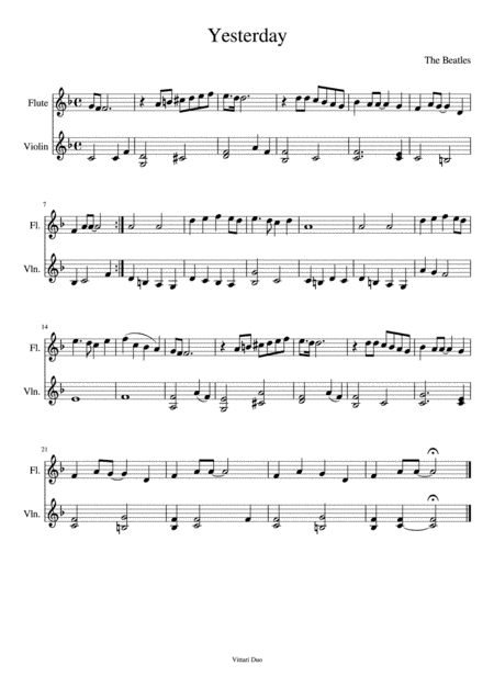 Yesterday (arr. Vittari Duo, Nia Squirrell)