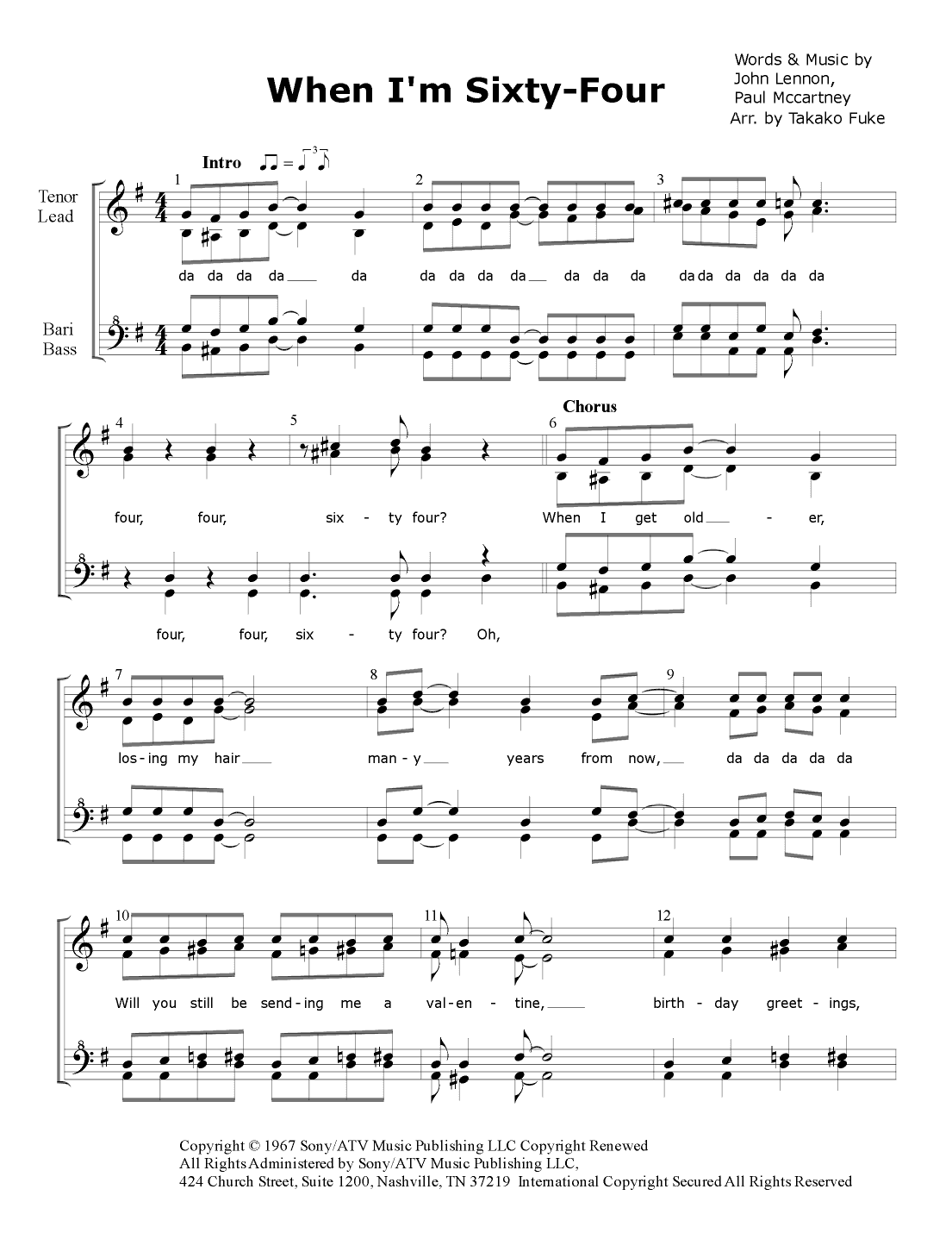 When I'm Sixty-four (arr. Takako Fuke)