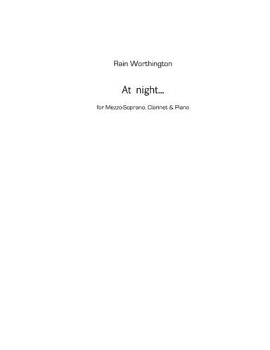 At Night - for mezzo, clarinet & piano