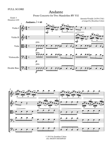 Andante - From Concerto for Two Mandolins RV 532 (arr. Jonathan Cohen)