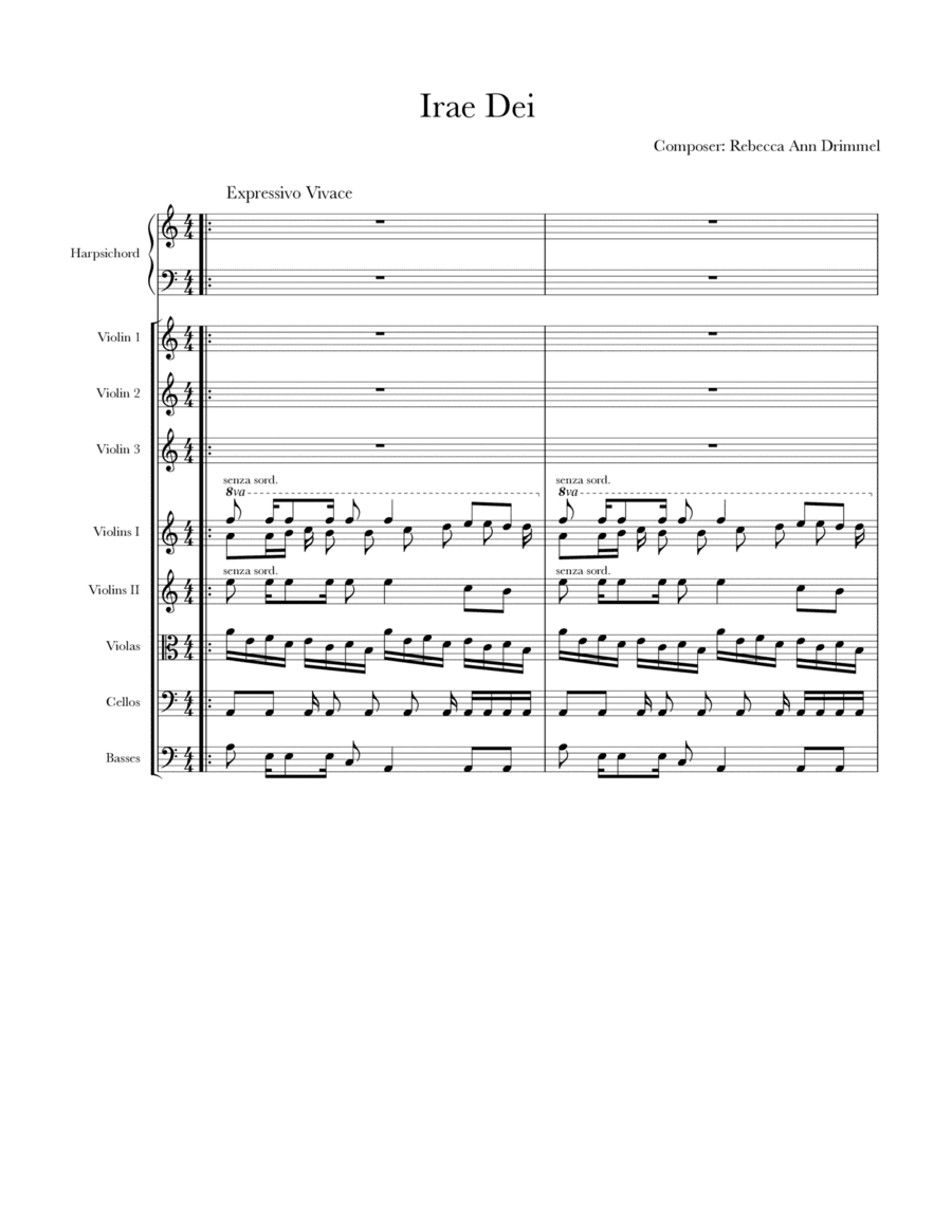 Irae Dei (String Orchestra, 3 Violins, Harpsichord)