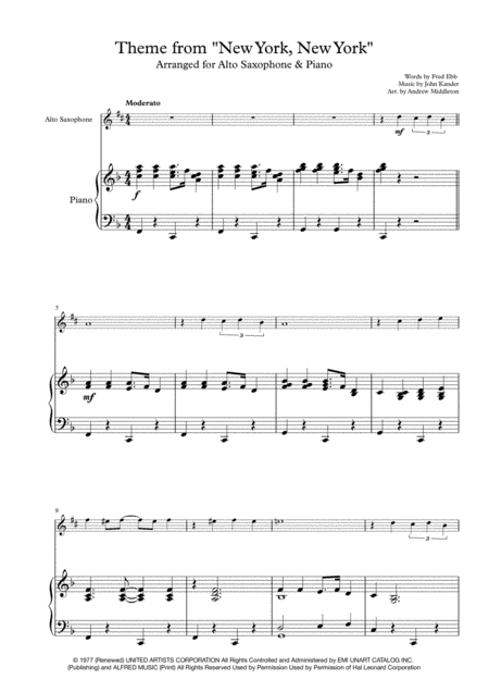 Theme From "New York, New York" (arr. Andrew Middleton)