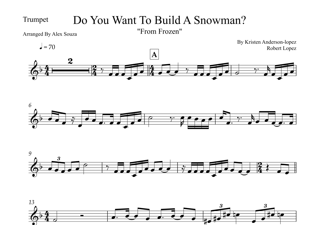 Do You Want To Build A Snowman? (arr. Alex Souza)