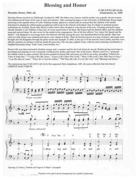 Blessing and Honor (arr. Lyndell Leatherman)