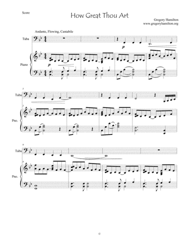 How Great Thou Art - for Tuba and Piano (arr. Dr. Gregory Hamilton)