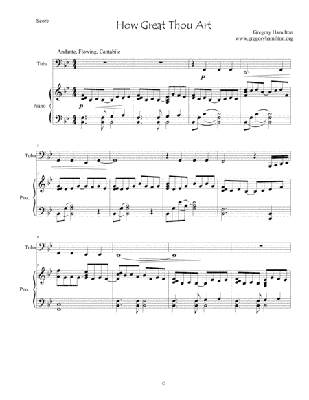 How Great Thou Art - for Tuba and Piano (arr. Dr. Gregory Hamilton)