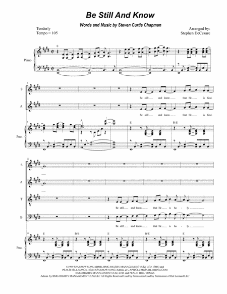 Be Still And Know (arr. Stephen DeCesare)