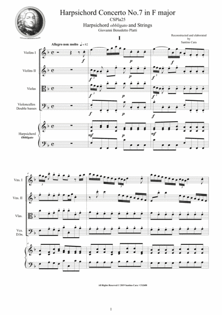 Platti - Harpsichord Concerto No.7 in F major CSPla25 for Harpsichord and Strings (arr. Santino Cara)