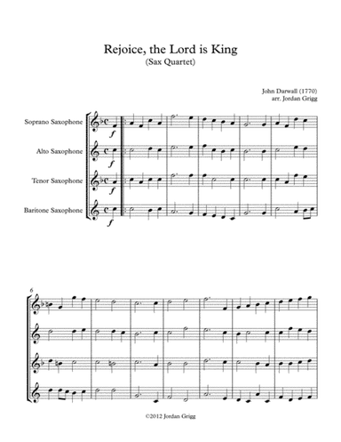 Rejoice, the Lord is King (Sax Quartet) (arr. Jordan Grigg)