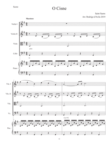 The Swan, Saint Saens (arr. Rodrigo d'Avila, (Versus Quatro))