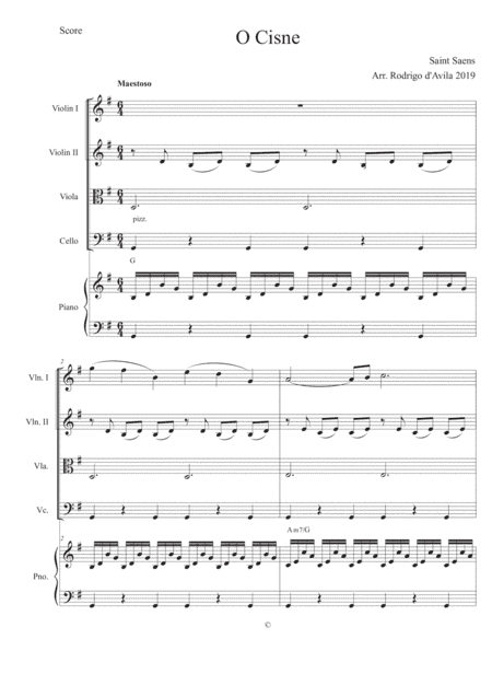 The Swan, Saint Saens (arr. Rodrigo d'Avila, (Versus Quatro))