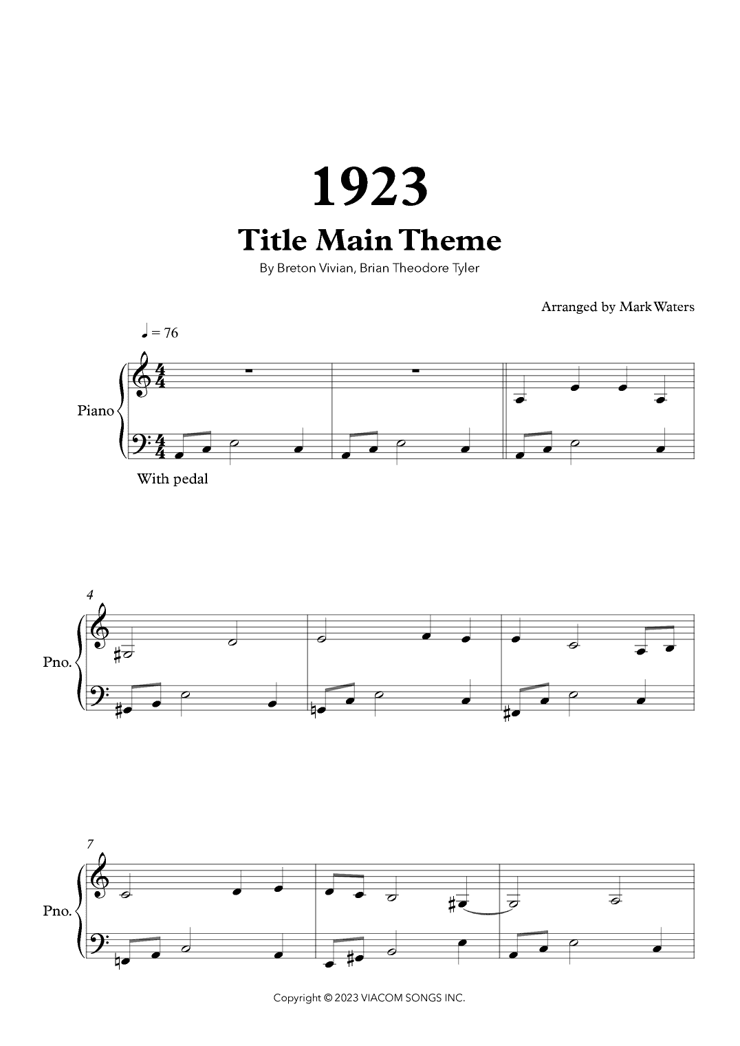 1923 (arr. Mark Waters)