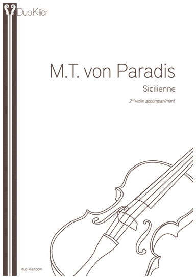 Paradis - Sicilienne, 2nd violin accompaniment (arr. Duo Klier)