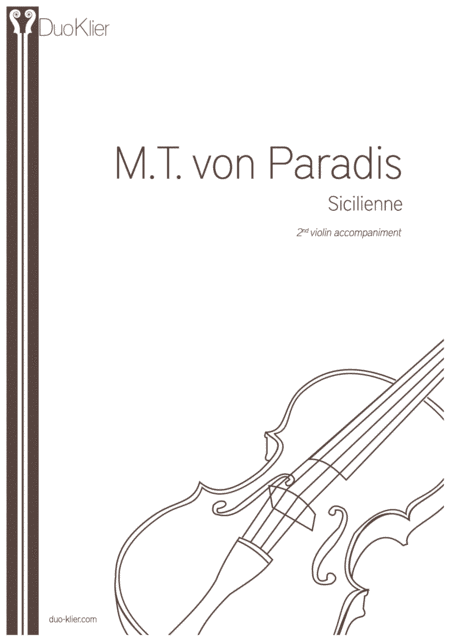 Paradis - Sicilienne, 2nd violin accompaniment (arr. Duo Klier)