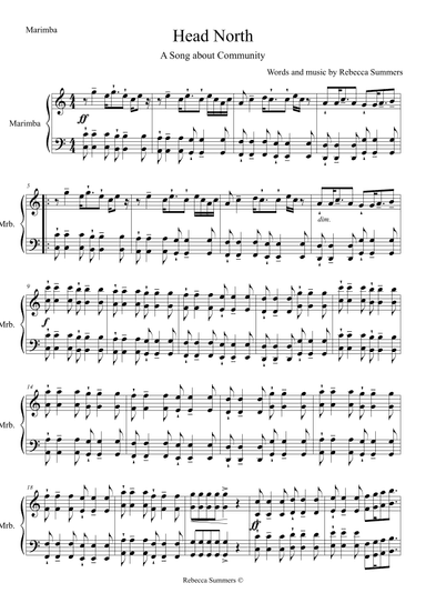 Head North (A Song about Community) - Marimba