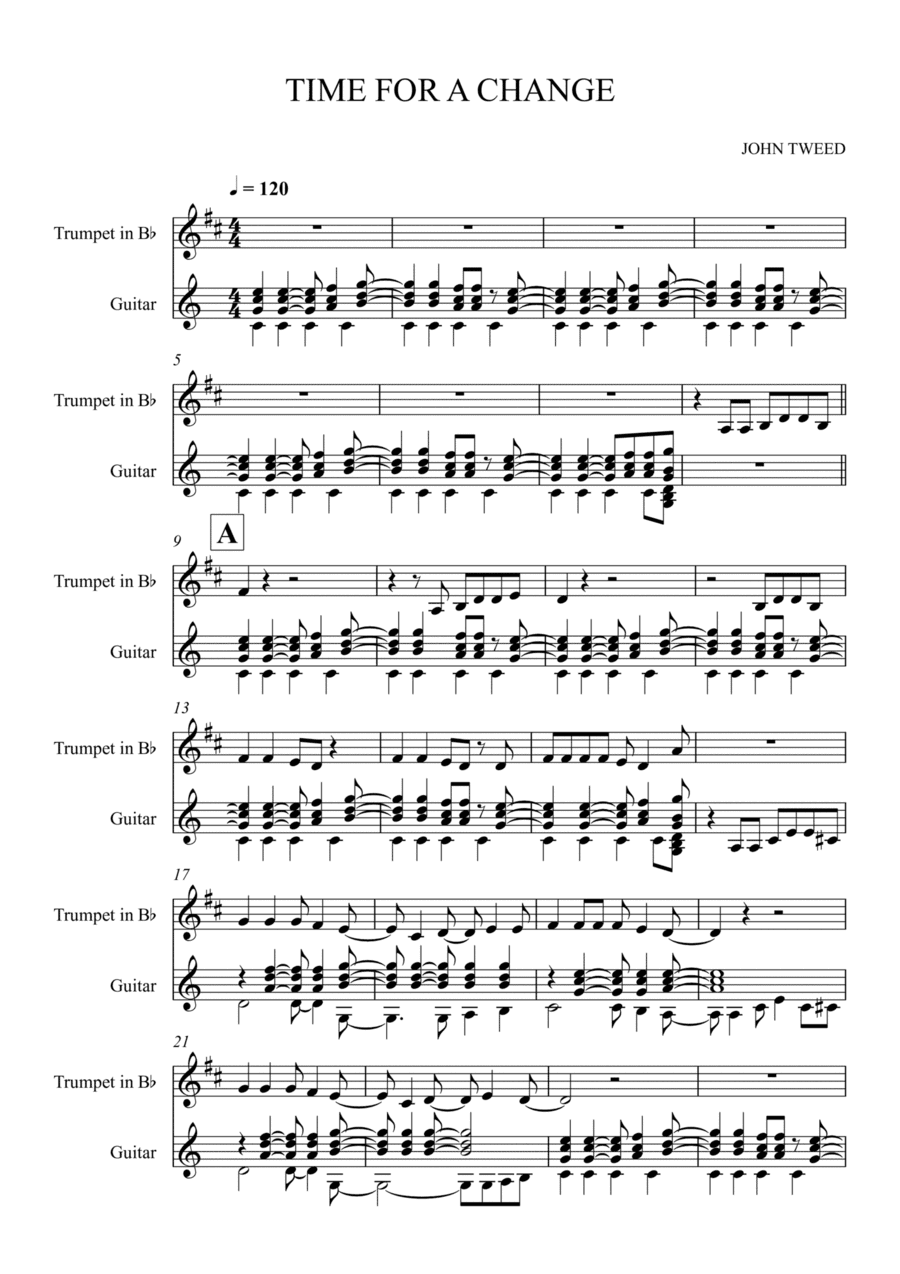 Time For Change for Trumpet and Guitar