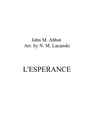 L'Esperance (arr. Nick Lacanski)
