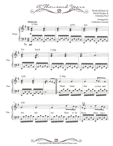 A Thousand Years (arr. Catherine Crawley)
