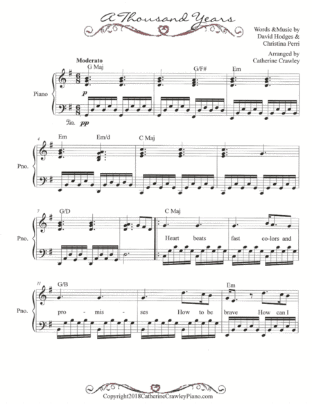A Thousand Years (arr. Catherine Crawley)