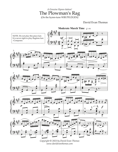The Plowman's Rag (on the Hymn-tune WIR PFLÜGEN) (arr. David Evan Thomas)