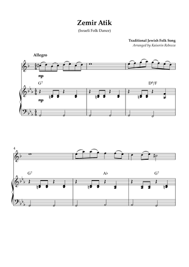 Zemir Atik (Israeli Folk Dance) (arr. Kaiserin Rebecca)