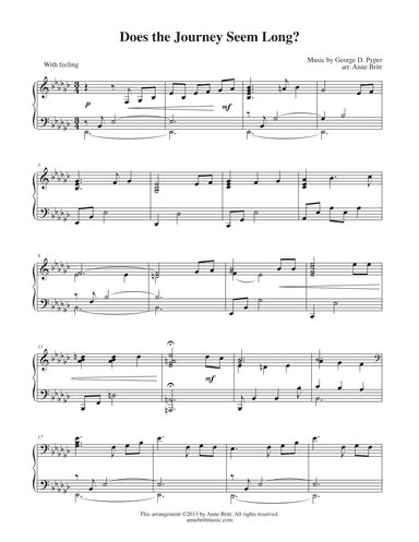 Does the Journey Seem Long? (intermediate) (arr. Anne Britt)