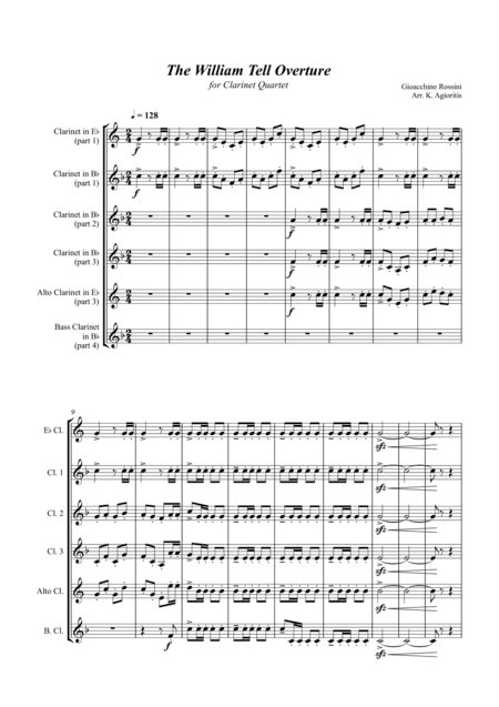 William Tell Overture - For Clarinet Quartet (arr. K. Agioritis)