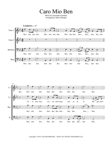 Caro Mio Ben (arr. Arranged by James Morgan)