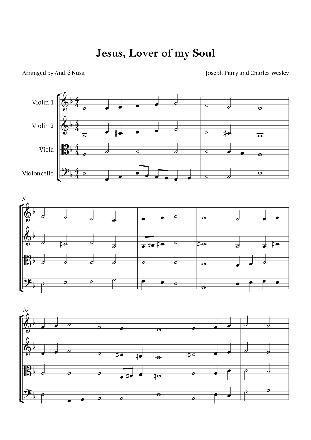Jesus, Lover of my Soul (arr. André Nusa)