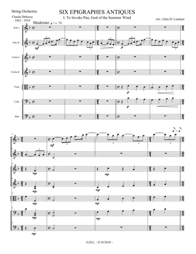 Six Epigraphes Antiques (arr. Glen D. Lienhart)