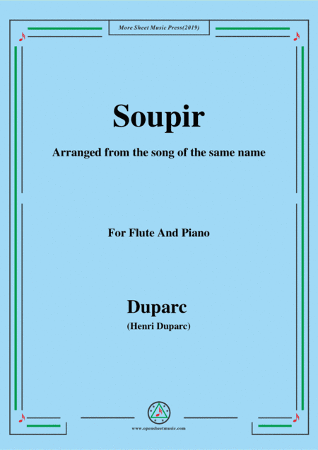 Duparc-Élégie,for Flute and Piano (arr. MSM)
