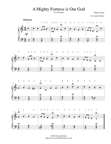 A Mighty Fortress is Our God - for easy piano (arr. Samuel Stokes)