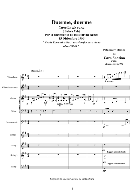 Duerme, duerme - Canción de cuna (Balada vals)